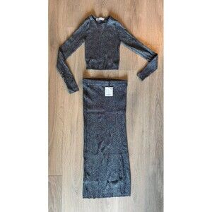 BNWT Zara Metallic Silver 2-piece Set - Size S